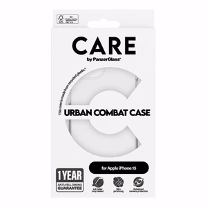 CARE by PanzerGlass Urban Combat viedtālruņa apvalks iPhone 15 - caurspīdīgs