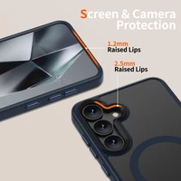 Tech-Protect MagMat Magnētiskais viedtālruņa apvalks Samsung Galaxy S25 - caurspīdīgs zils