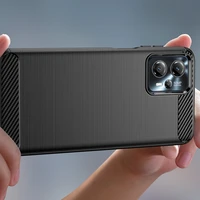 Oglekļa apvalks Motorola Moto G53 / G13 elastīgs silikona oglekļa pārsegs melns