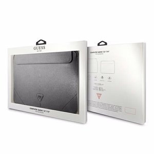 Guess Saffiano Triangle Logo apvalks 14" klēpjdatoram - sudraba