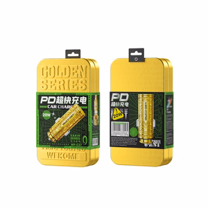 WEKOME WP-C37 Sakin Series auto lādētājs, USB-C + USB-A, PD 20 W, zelta krāsā