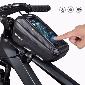 WILDMAN ceļojumu soma velosipēda rāmim ar rāvējslēdzēju, 1L (4 "- 7"), XS2, melna