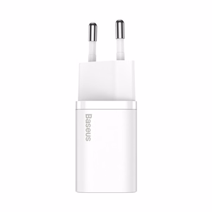 Baseus Si USB-C 25W 3A ātrās uzlādes lādētājs ar USB-C / USB-C 1m kabeli - balts