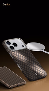 Benks Magnetic Armor Air Armor Grid Kevlar Case Metal Frame 600D (A067) priekš Iphone 17 gold
