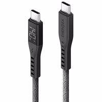 ENERGEA Kabelis Flow USB-C - USB-CDigital Displejs 1.5m melns/black 240W 5A PD Fast Charge