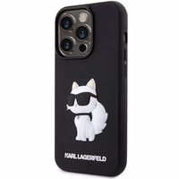 Karl Lagerfeld KLHCP14L3DRKHNK iPhone 14 Pro 6.1" Kietais apvalks (m) - melns (m) Rubber Choupette 3D