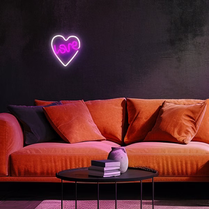 Neon LED Light LOVE HEART violets balts NNE02 Neolia