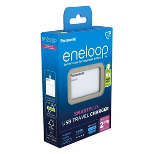 Panasonic Eneloop Smartplus BQ-CC87 / BQ-CC87USB – sadzīves akumulatoru lādētājs, barošana ar USB