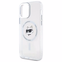 Karl Lagerfeld IML Metāla Choupette galva MagSafe apvalks iPhone 12 - balts