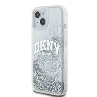 DKNY šķidrā spīduma lielā logotipa viedtālruņa apvalks iPhone 15 / 14 / 13 - balts