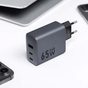 FORCELL F-ENERGY GaN VT-42B pelēks ceļojuma lādētājs 2 x Type C + USB A PD QC4.0 4A 65W ar PD