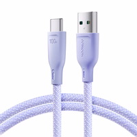Joyroom Multi-Color Series S-A34 USB-A / USB-C 100W kabelis 1m - violets
