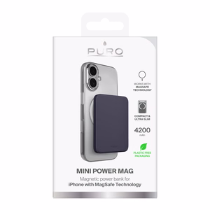 Puro 4200mAh Ультратонкий Внешний аккумулятор совместимый с MagSafe USB-C - серый