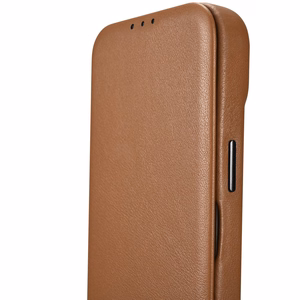 iCarer CE Premium ādas folio vāciņš iPhone 14 Pro ar MagSafe magnētisku flip vāciņu - sarkanā krāsā
