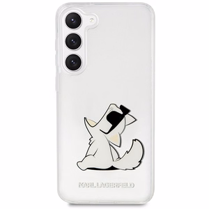 Karl Lagerfeld KLHCS23MCFNRC S23+ S916 caurspīdīgs cietais viedtālruņa apvalks Choupette Fun