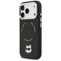 Karl Lagerfeld Choupette Pin Magnētiskais viedtālruņa apvalks iPhone 17 Pro - melns