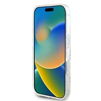 Guess IML 4G Fons Magnētiskais viedtālruņa apvalks iPhone 16 Plus - balts