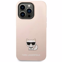Karl Lagerfeld KLHCP14LSLCTPI iPhone 14 Pro 6.1 "cietais apvalks gaiši rozā/gaiši rozā Silikona Choupette Ķermenis