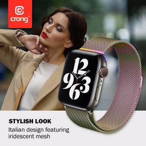 Crong Milano Steel nerūsējošā tērauda siksniņa Apple Watch 38 / 40 / 41 / 42 mm, zaigojoša