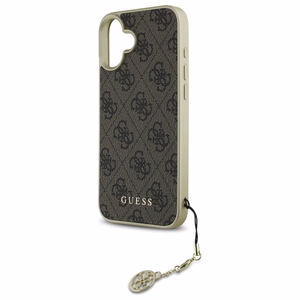 Guess 4G Charms Kolekcijas viedtālruņa apvalks iPhone 16 Plus - brūns