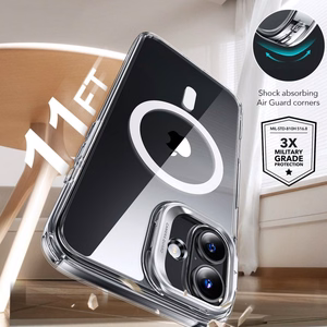 ESR Classic Hybrid Kickstand Halolock MagSafe komplekts ar aizsargstiklu iPhone 16 - caurspīdīgs