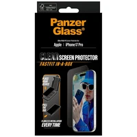 PanzerGlass īpaši plats Fastfit rūdītais aizsargstikls iPhone 17 Pro viedtālrunim
