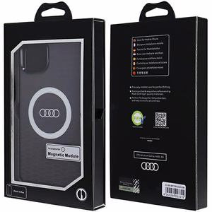 Audi IML Magnētiskais apvalks viedtālrunim iPhone 15 Plus/14 Plus ar lielu logotipu - melns