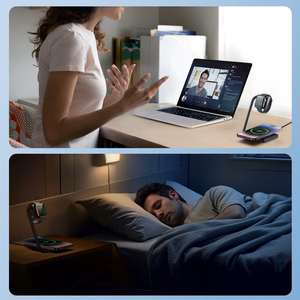 Joyroom JR-WQN05 15W MagSafe / Qi 2-in-1 salokāmais indukcijas lādētājs - melns