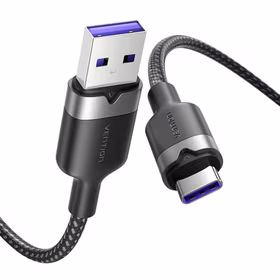 USB 2.0 A uz USB-C 6A kabelis Vention CTOBH 2M (melns)
