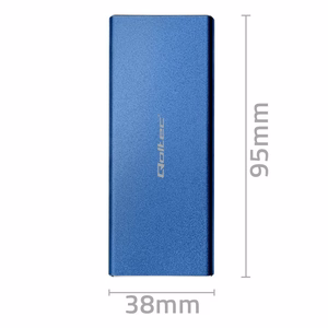 Qoltec 51832 korpuss | M.2 SSD | SATA | NGFF | USB 3.0 | Super speed 5Gb/s | 2TB | zils