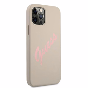 Guess GUHCP12MLSVSGP iPhone 12/12 Pro 6.1" pelēks rozā/pelēks rozā cietais apvalks Silikona Vintage