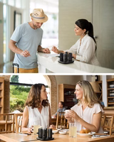 4 Veger W007CK 5000mAh portatīvo lādētāju komplekts (2x Lightning + 2x USB-C) ar uzlādes staciju - melna