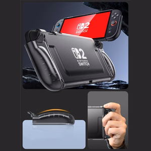 Supcase Crystal apvalks Nintendo Switch 2 - caurspīdīgi melns