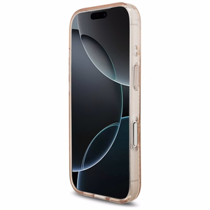 Guess IML Flowers Electro Pearl Strap MagSafe apvalks viedtālrunim iPhone 17 Pro - rozā