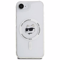 Karl Lagerfeld IML Metal Choupette Head MagSafe iPhone 16e viedtālruņa apvalks - balts
