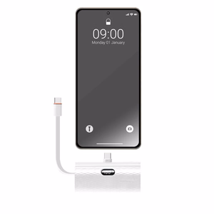 Portatīvais lādētājs Forcell F-Energy Power Plug F5K3 PD 20W 5000 mAh ar iebūvētu savienotāju USB C balta