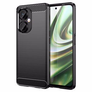 Carbon viedtālruņa apvalks OnePlus Nord CE 3 elastīgs silikona oglekļa apvalks melns