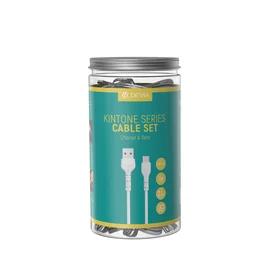 Devia kabelis Kintone V2 EC305 USB - USB-C 1,0 m 2,1A balts komplekts 30 gab.