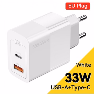 Lādētājs Essager GaN Pinson Balts 33W (PD / QC3.0)