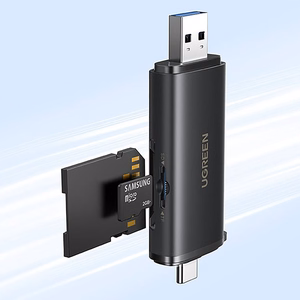 Ugreen 2in1 USB-C / USB-A SD 4.0 UHS-II karšu lasītājs - melns