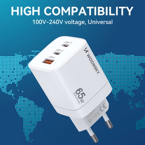 Wozinsky CGWCW 65W GaN сетевое зарядное устройство USB-A 2x USB-C - белый