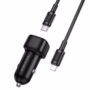 Borofone Car charger BZ34A Cloud - Type C - PD 20W with Type C to Lightning black