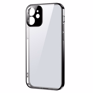 Joyroom New Beauty Series īpaši plāns viedtālruņa apvalks ar galvanizētu rāmi iPhone 12 mini melns (JR-BP741)