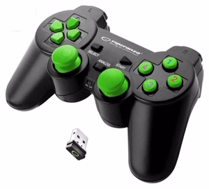 Esperanza EGG108G Gaming Controller Black, Green USB 2.0 Gamepad Analogue / Digital PC, Playstation 3
