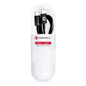 FORCELL C293 kabelis Type C uz Type C PD QC 48W TUBE 1 m melns