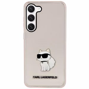 Karl Lagerfeld KLHCS23MHNCHTCP S23+ S916 rozā cietais viedtālruņa apvalks Ikonik Choupette