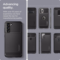 Spigen Rugged Armor viedtālruņa apvalks Samsung Galaxy S21 FE - matēta melna