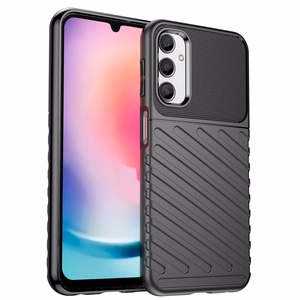 Thunder Case viedtālruņa apvalks Samsung Galaxy A24 4G silikona bruņu apvalks melns