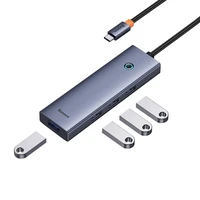 4in1 Hub Baseus UltraJoy USB-C uz USB 3.0 (kosmiskais pelēks)