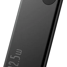 Powerbank Baseus Adaman Metal, 10000mAh, 2xUSB, USB-C, Lightning, MicroUSB 22.5W (melns)